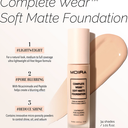 Moira  Base Complete Wear Soft Matte Foundation