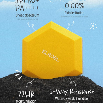 ELROEL Pang Pang Big Sun Cushion Plus - Protector solar de amplio espectro SPF50+ PA++++