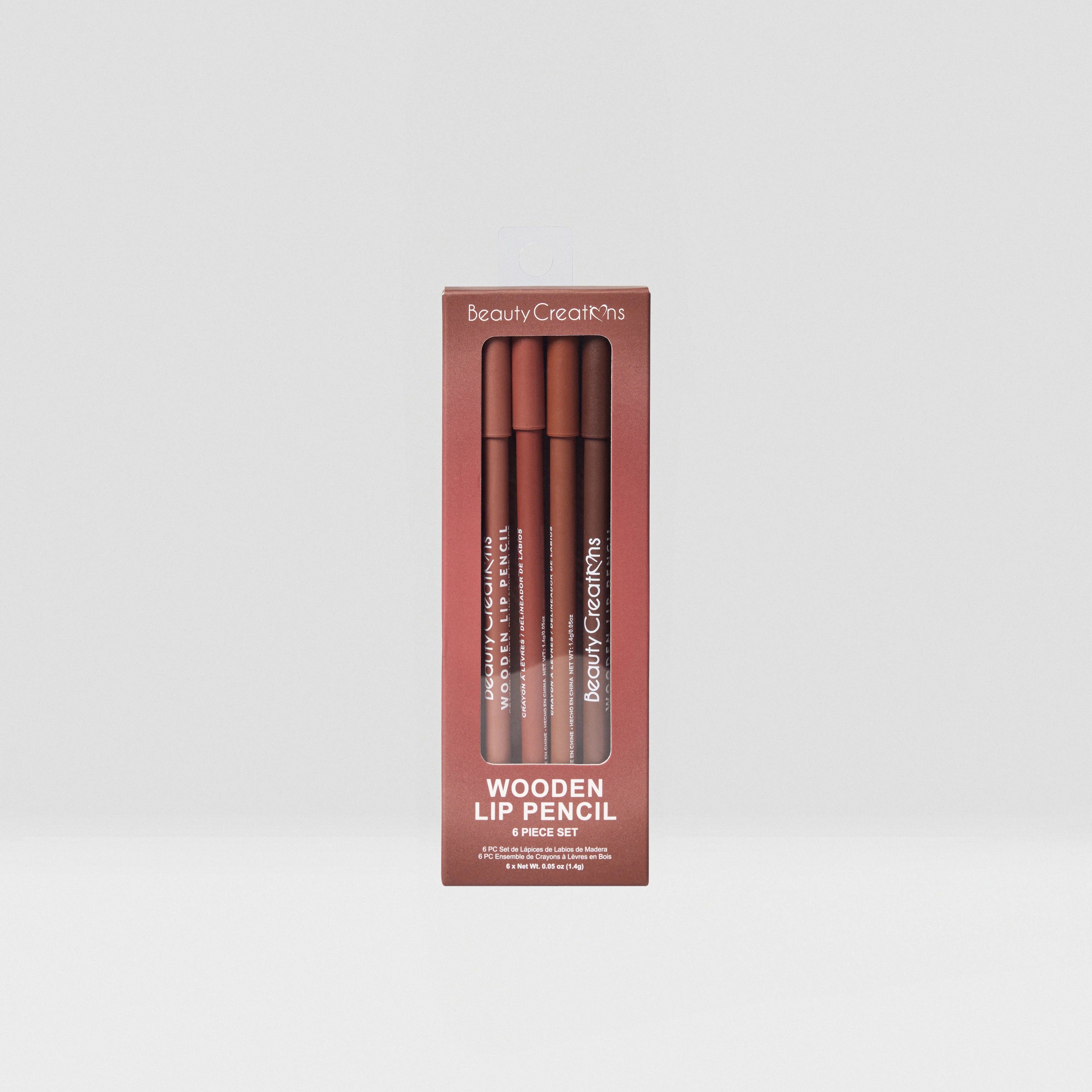 Beauty Creations Wooden Lip Pencil Set de 6u