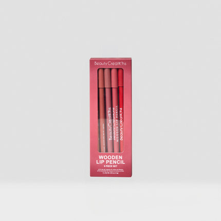 Beauty Creations Wooden Lip Pencil Set de 6u