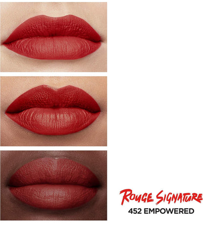 L'Oréal Paris Lipstick Rouge Signature - Pinta labios de larga duración acabado mate