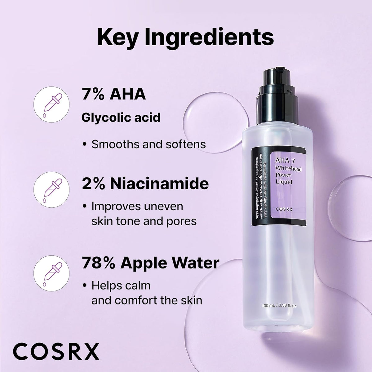 COSRX AHA 7 Whitehead Power Liquid – Exfoliante Químico con 7% de AHA 100 ml