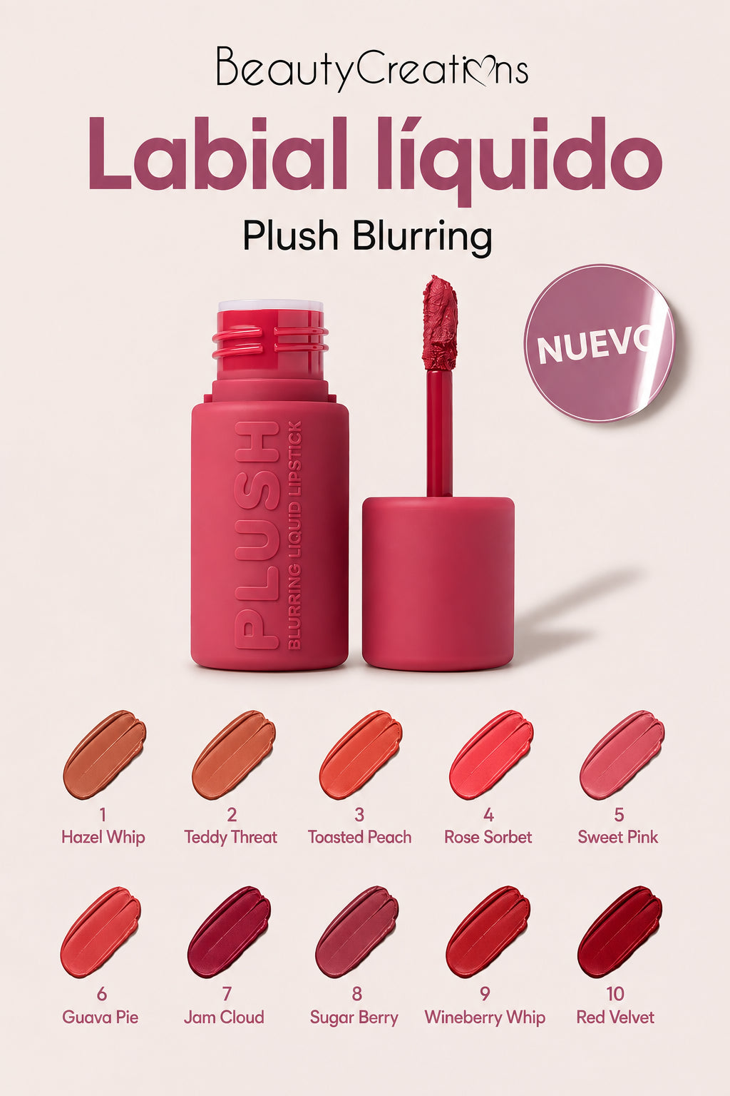 Beauty Creations Plush Blurring Liquid Lipstick – Labial Líquido Efecto Blur
