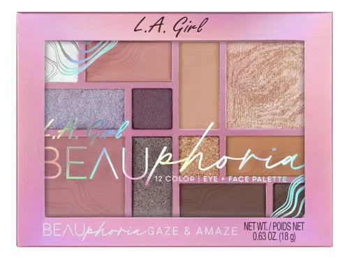 L.A. Girl Paleta 12 Sombras Iluminador Ojos Rostro Beauphoria