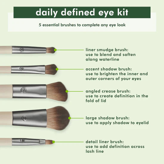 Ecotools Kit de brochas para maquillaje de ojos Daily Defined