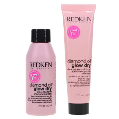 Redken Diamond Oil Glow Dry Shampoo 50ml & Diamond Oil Glow Dry Conditioner 30ml Travel Size