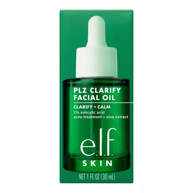 e.l.f. PLZ Clarify Facial Oil - 2% Salicylic Acid Acne Treatment + Aloe Extract 30ml
