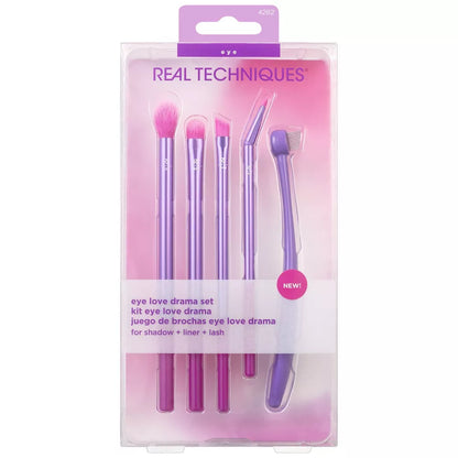 Real Techniques Eye Love Drama Kit de brochas de maquillaje, 5 piezas