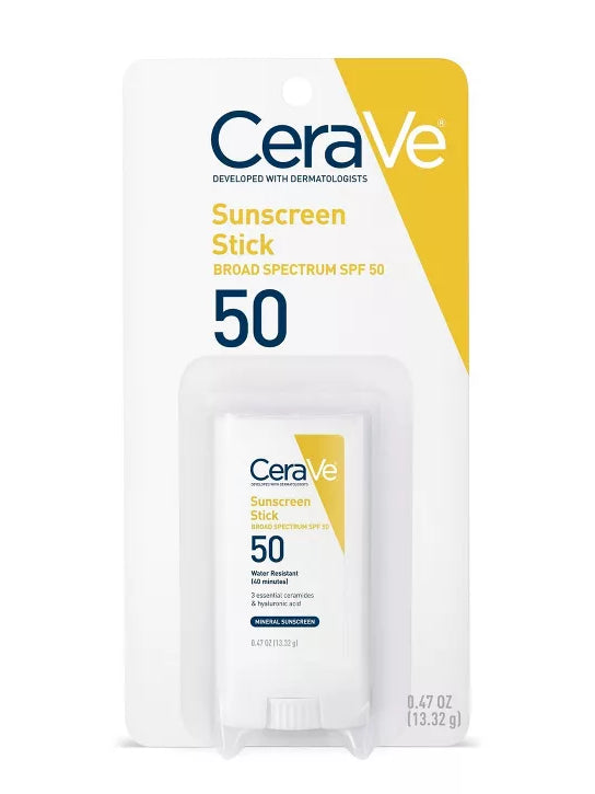 CeraVe 100% Mineral Sunscreen Stick for Face SPF 50