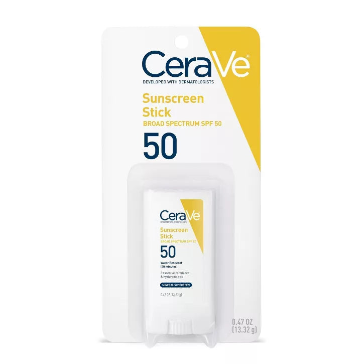 CeraVe 100% Mineral Sunscreen Stick for Face SPF 50