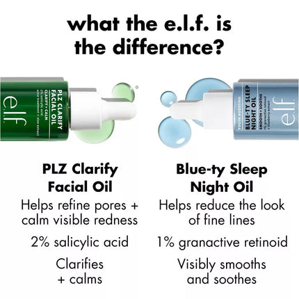 e.l.f. PLZ Clarify Facial Oil - 2% Salicylic Acid Acne Treatment + Aloe Extract 30ml
