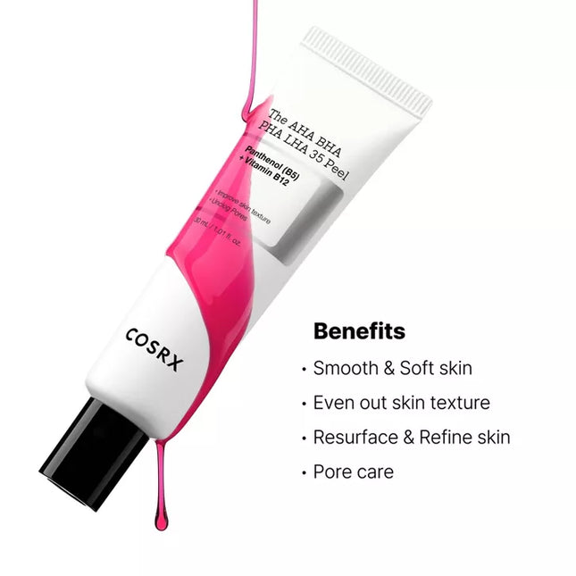 COSRX Peeling AHA BHA PHA LHA 35 con vitaminas B5 y B12 - 30 ml 