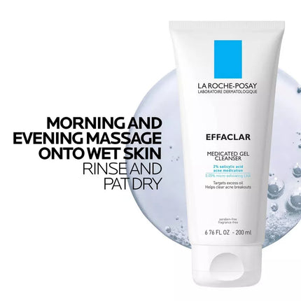 La Roche Posay Limpiador facial en gel medicado Effaclar con ácido salicílico