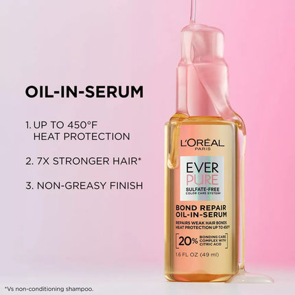 L'Oreal Paris EverPure Bond Repair Aceite-en-sérum capilar y protector térmico 49ml: