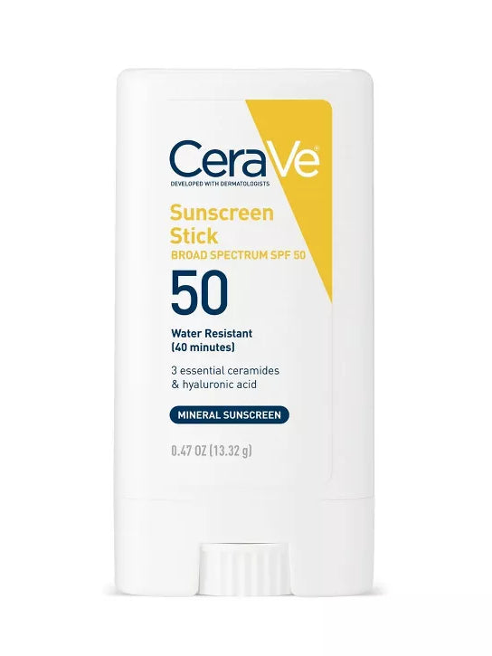 CeraVe 100% Mineral Sunscreen Stick for Face SPF 50