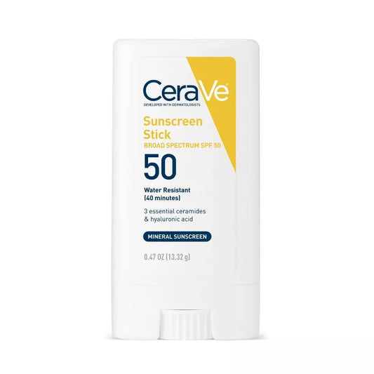 CeraVe 100% Mineral Sunscreen Stick for Face SPF 50
