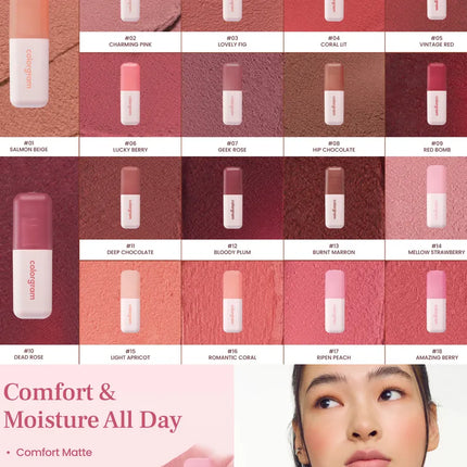 Colorgram Nude Blur Tint | Tinte para labios y mejillas mate de terciopelo suave
