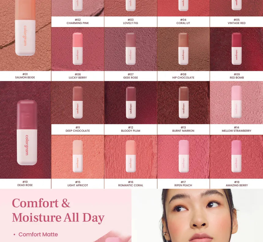 Colorgram Nude Blur Tint | Tinte para labios y mejillas mate de terciopelo suave