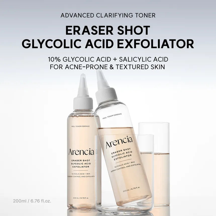 ARENCIA Eraser Shot Glycolic Acid Exfoliator – Tónico Ácido Glicólico 10% 200 ml