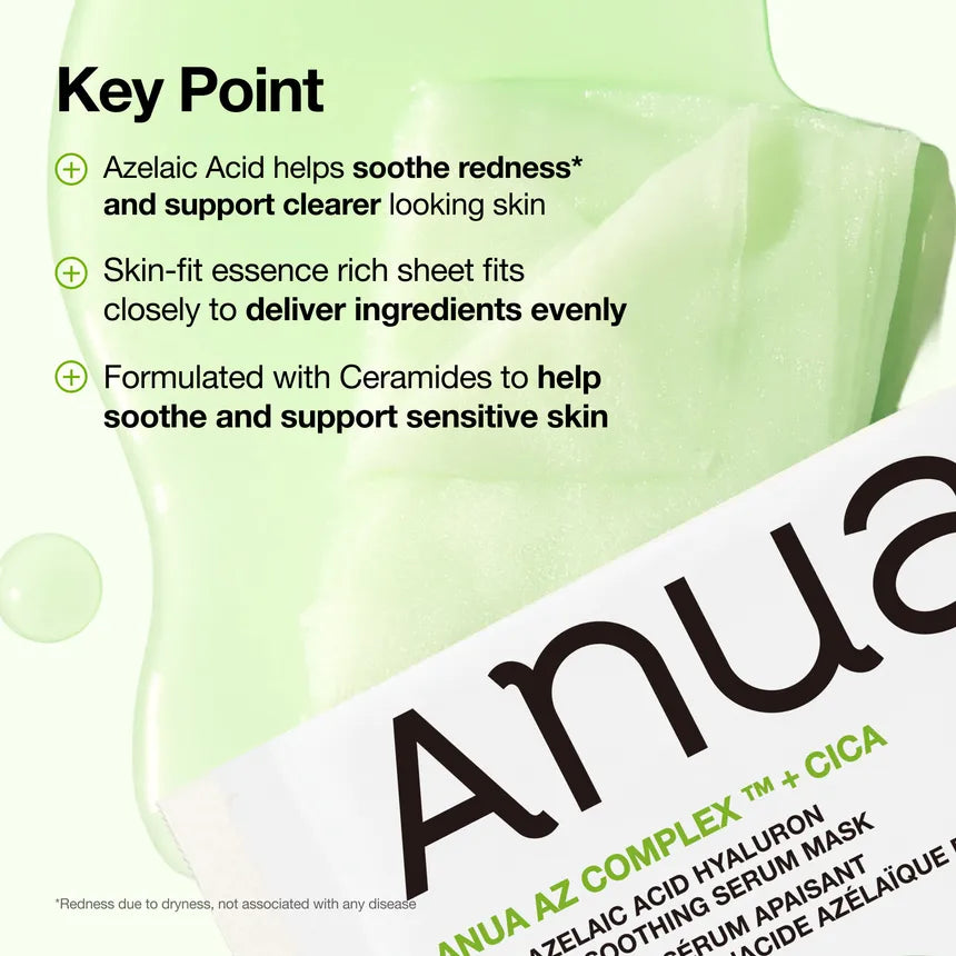 Anua Azelaic Acid Hyaluron Redness Soothing Serum Mask – 23 ml