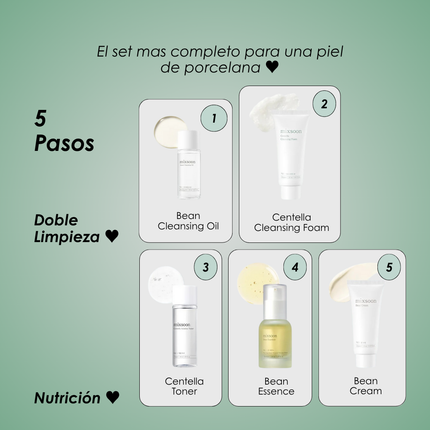 mixsoon Pure Glow Essentials Set 5 pasos para el cuidado de la piel, suave e hidratante