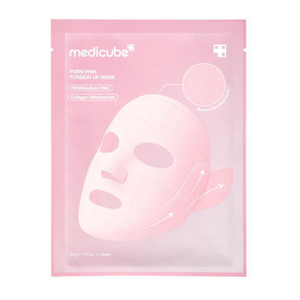 Medicube PDRN Pink Tension Up Mask – Mascarilla Tensora para Rostro y Mandíbula 4u