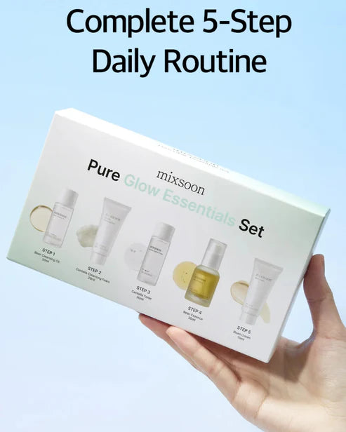 mixsoon Pure Glow Essentials Set 5 pasos para el cuidado de la piel, suave e hidratante
