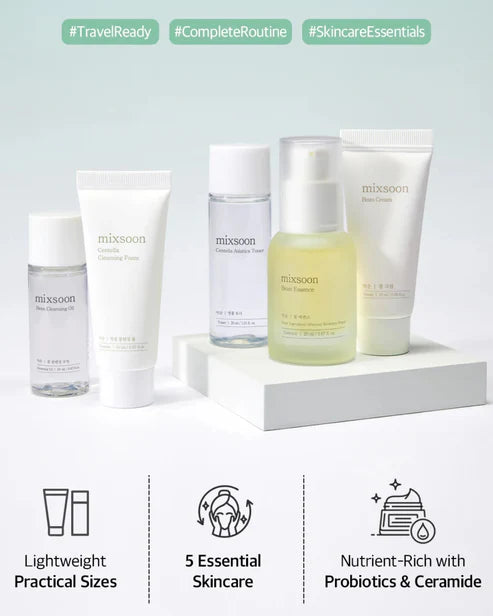 mixsoon Pure Glow Essentials Set 5 pasos para el cuidado de la piel, suave e hidratante