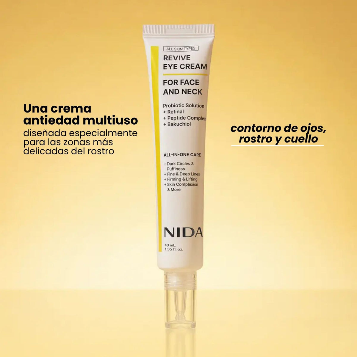 NIDA Revive Eye Cream For Face And Neck –Crema Reafirmante para Ojos, rostro y Cuello 40ml