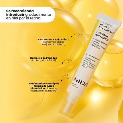 NIDA Revive Eye Cream For Face And Neck –Crema Reafirmante para Ojos, rostro y Cuello 40ml