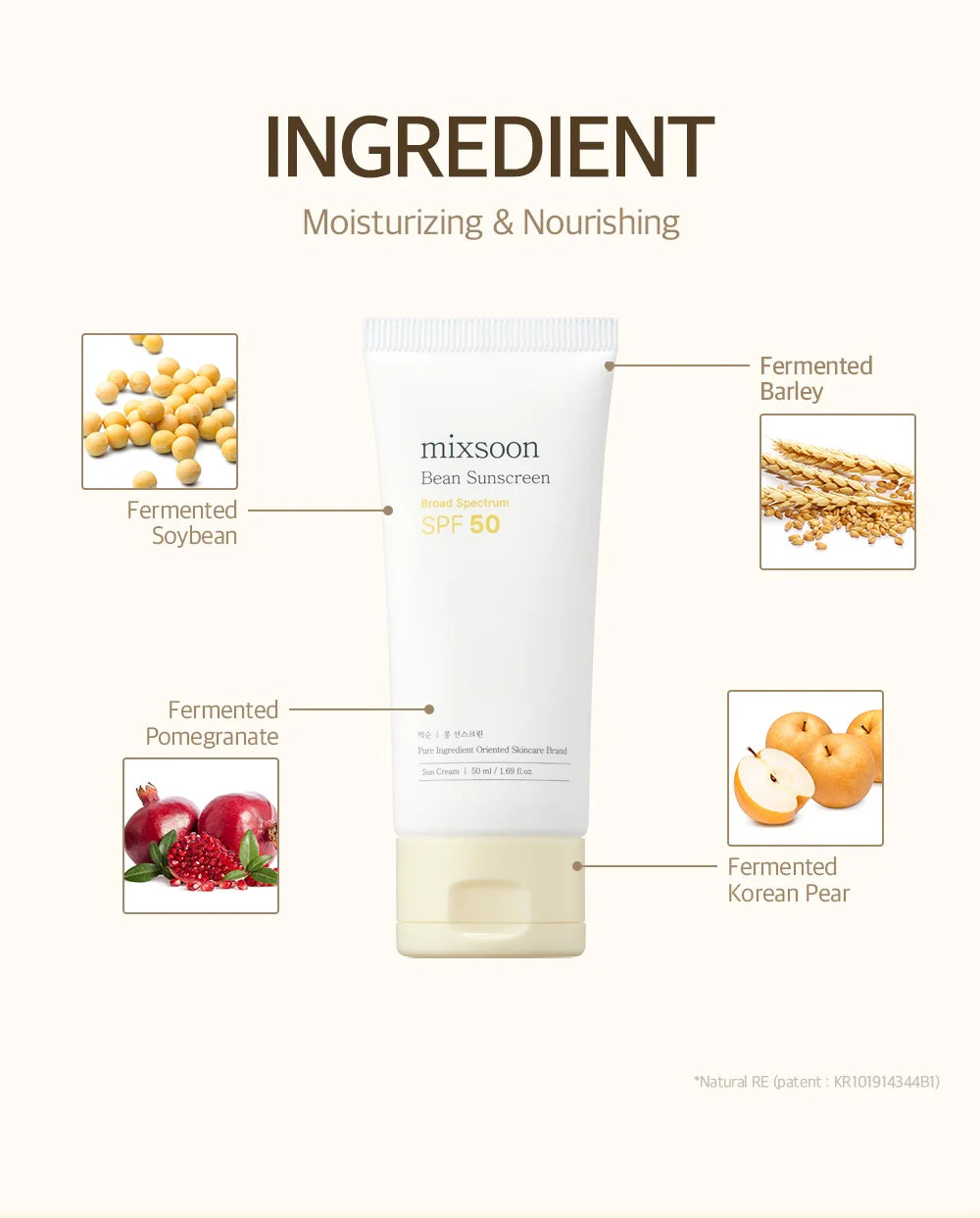 Mixsoon Bean Sunscreen SPF 50 -50ml