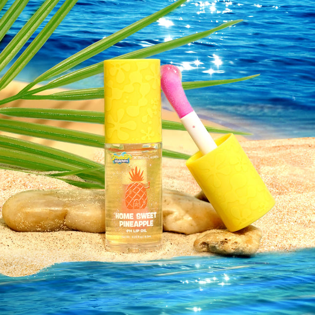 Beauty Creations Aceite labial PH "Home Sweet Pineapple" de Bob Esponja