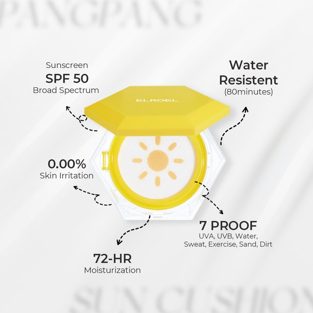ELROEL Pang Pang Big Sun Cushion Plus - Protector solar de amplio espectro SPF50+ PA++++