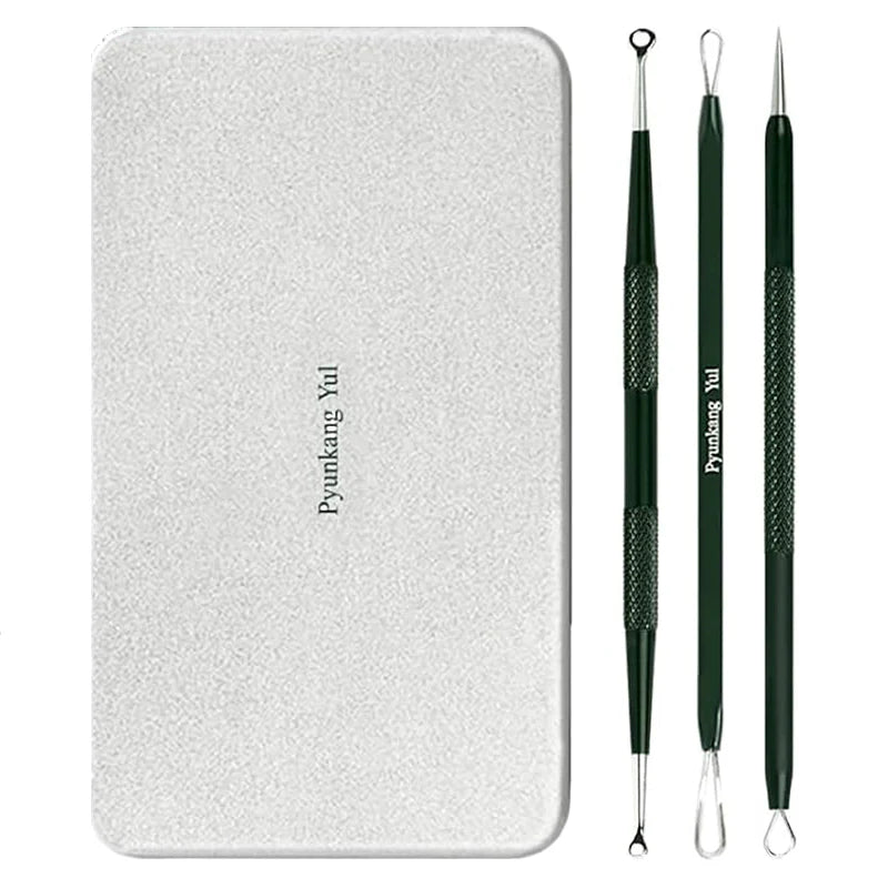 Pyunkang Yul - Pimple Extractor, estuche de estaño incluido, herramientas extractoras para eliminación de espinillas en la cara