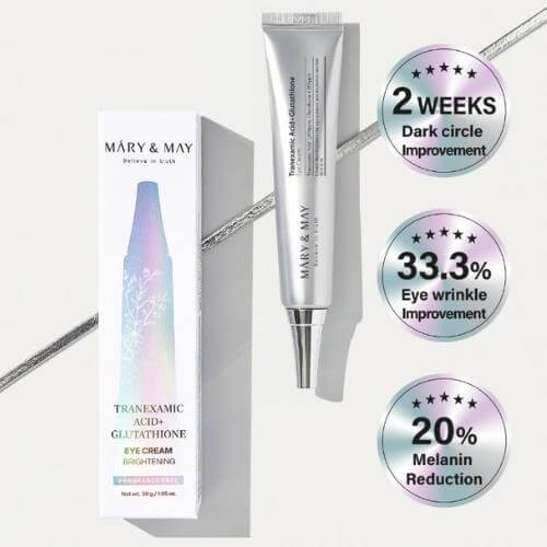 Mary&May Crema de ojos con ácido tranexámico + glutatión 30g