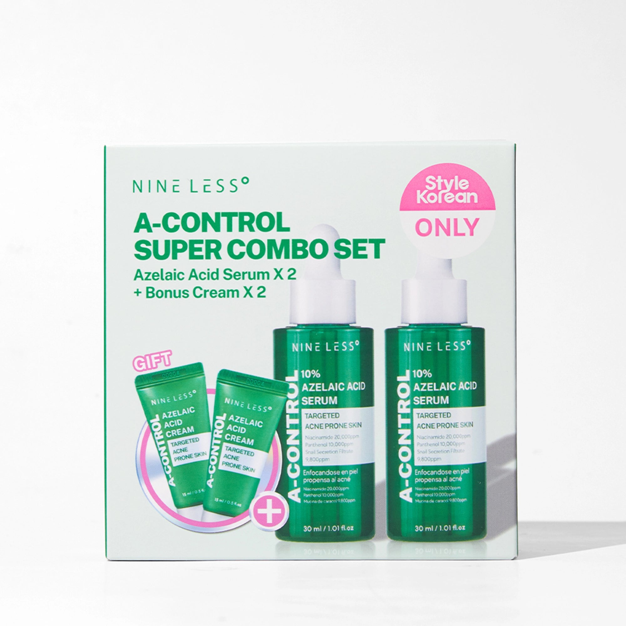 Nine Less Azelaic Acid Serum Duo Set (Free Gift : Azelaic Acid Cream 15ml (2ea)