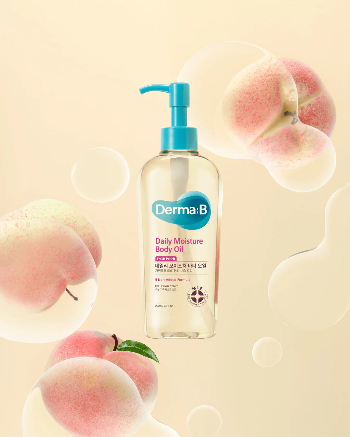 Derma:B Daily Moisture Body Oil Fresh Peach 200ml
