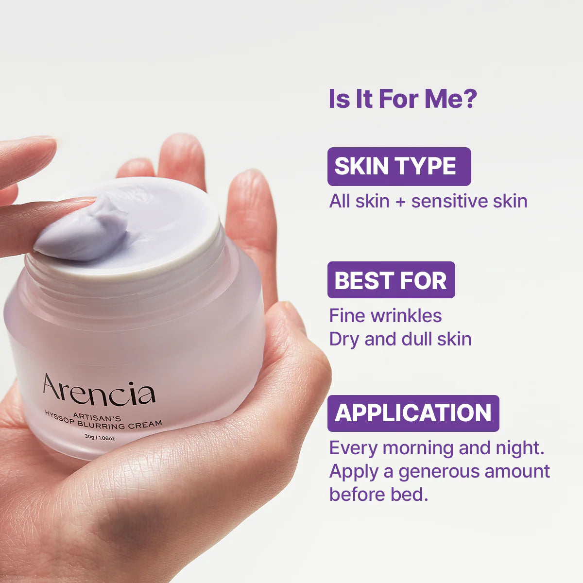 Arencia Artisan’s Hyssop Blurring Cream (30g)