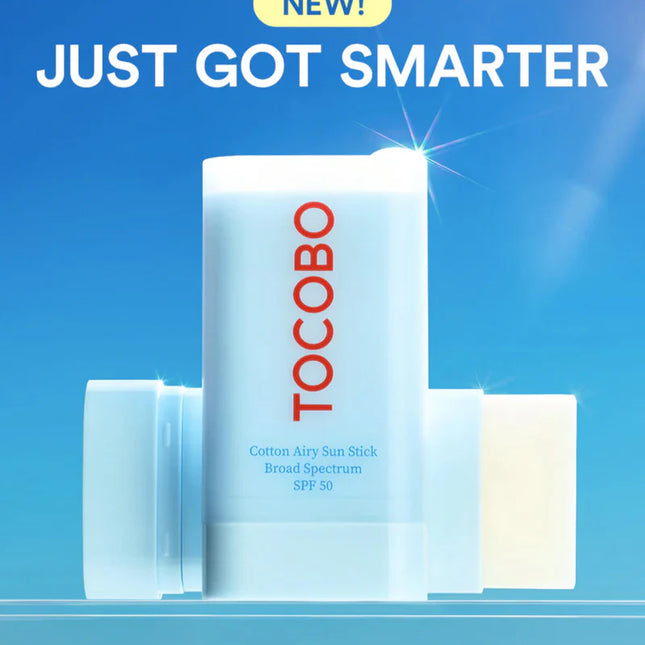 TOCOBO Cotton Airy Sun Stick SPF 50 - Protector solar mate coreano de amplio espectro para cara