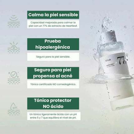 ANUA Heartleaf 77% Tónico calmante I pH 5.5 Mini 40ml