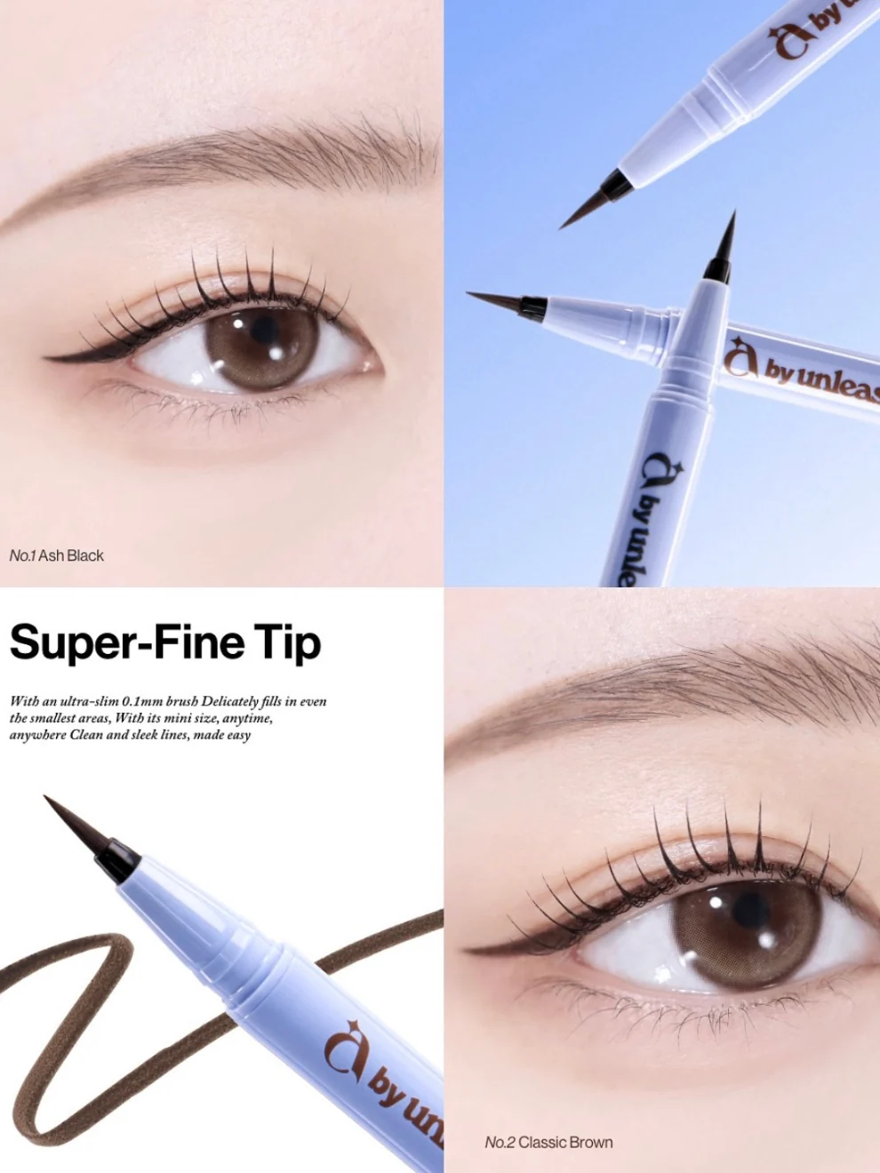 A by UNLEASHIA Non Stop Liquid Eyeliner – Delineador Líquido de Precisión