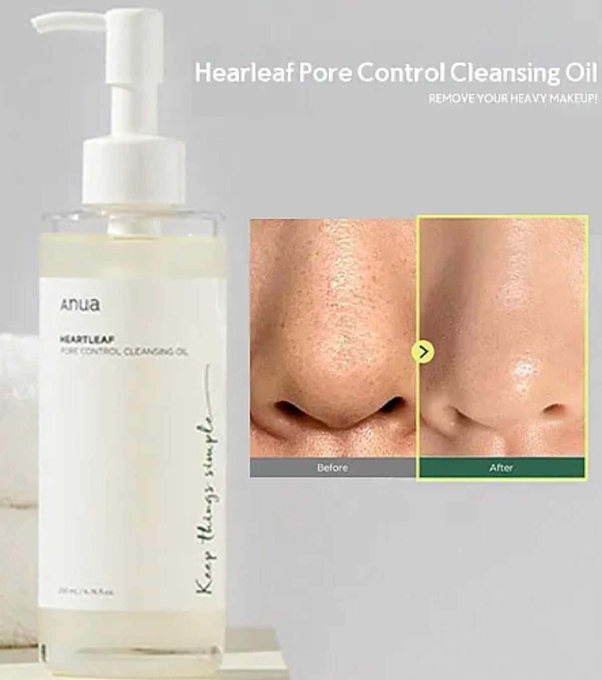 Anua Aceite limpiador para el control de poros Heartleaf
