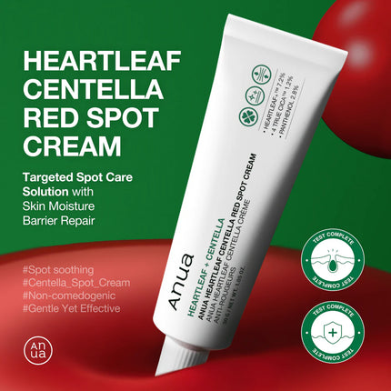 Anua Heartleaf Centella - Crema para marcas rojas, alivia la piel, con niacinamida, centella, pantenol, tratamiento de manchas para pieles sensibles