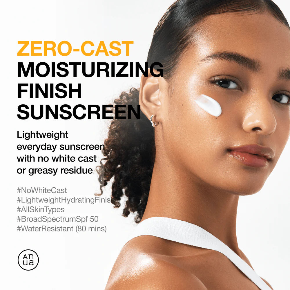 Anua Zero-cast Moisturizing Finish Sunscreen 50spf 50ml