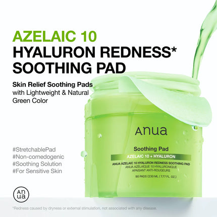 Anua - Azelaic Acid 10 Hyaluron Redness Soothing Pad 230ml (90EA)