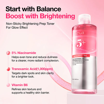Anua Niacinamide TXA Brightening Booster Toner Tónico despigmentante 250ml