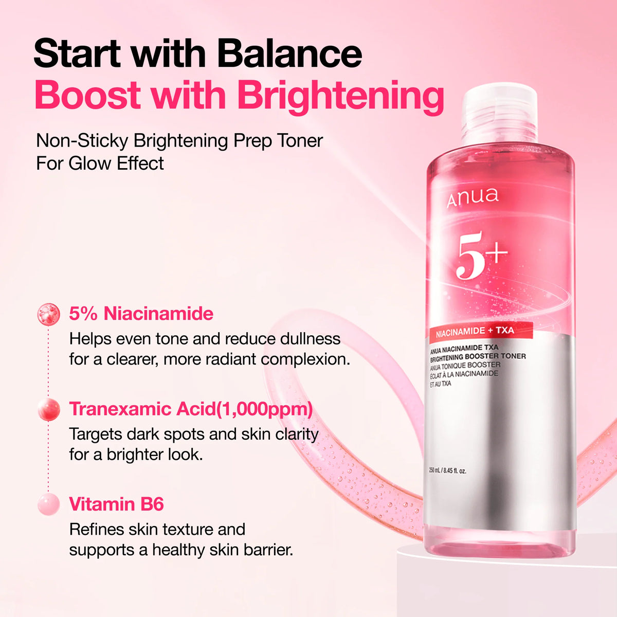 Anua Niacinamide TXA Brightening Booster Toner Tónico despigmentante 250ml