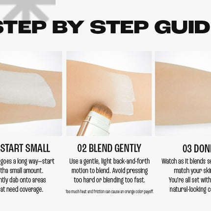 ELROEL BLANC Cover Cream Stick V - Base de maquillaje coreana que cambia de color con brocha desmontable, cobertura de media a completa