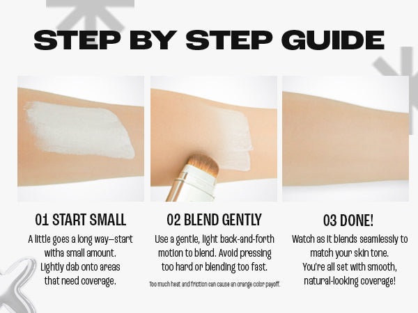 ELROEL BLANC Cover Cream Stick V - Base de maquillaje coreana que cambia de color con brocha desmontable, cobertura de media a completa