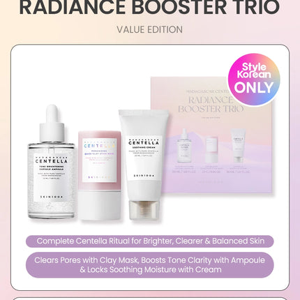SKIN1004 Madagascar Centella Radiance Booster Trio (Ampoule + Mask + Cream)
